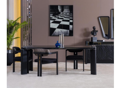 Juego de comedor 6 sillas mesa de comedor comedor conjunto de sillas de madera de diseñador nuevo