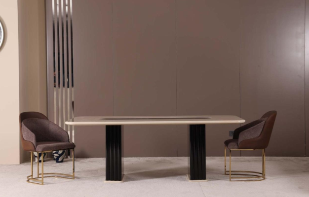 Mesa de comedor de lujo con 4 sillas + mesa de comedor, conjunto de comedor, sillas con respaldo modernas.