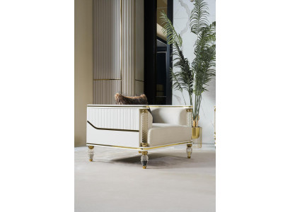 Conjunto de diseño de sillón de lujo Relax de tela blanco sillón de relax sillón de lujo moderno