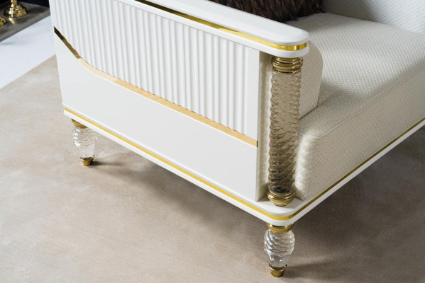 Conjunto de diseño de sillón de lujo Relax de tela blanco sillón de relax sillón de lujo moderno