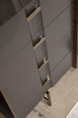 Aparador de tocador con espejo, muebles de dormitorio con diseño de taburete, 2 piezas. Nuevo