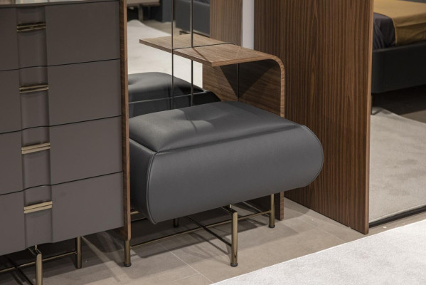 Aparador de tocador con espejo, muebles de dormitorio con diseño de taburete, 2 piezas. Nuevo