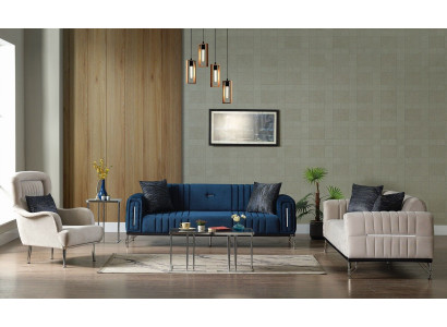 Sofá moderno conjunto de sofá 3+3+1 asientos de tela diseño de sofá de 3 piezas. Set Nuevo