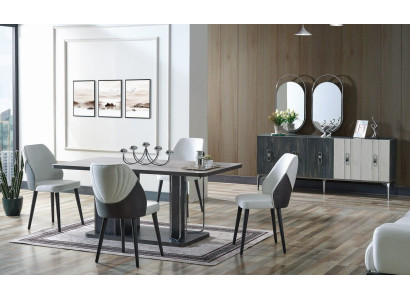 Juego de comedor de lujo, mesa de comedor, 6 sillas, aparador, conjunto de comedor, conjunto de comedor de 8 piezas.