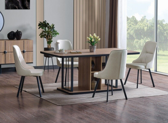 Luxus comedor conjunto mesa de comedor 6 sillas aparador juego de comedor set de 8 piezas