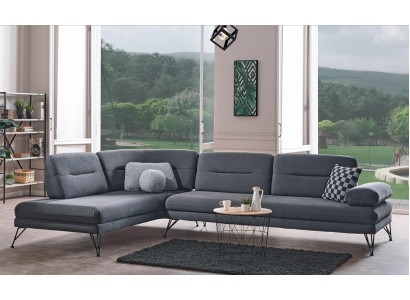 Sofá esquinero en forma de L de tela, sofá esquinero Premium, sofá tapizado en forma de L, moderno.