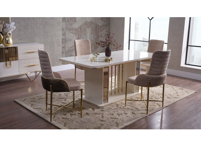 Mesa de comedor de lujo con 6 sillas + mesa de comedor grupo de comedor conjunto de sillas aparador