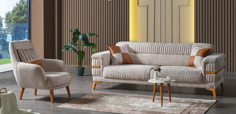 Sofá moderno de 3+1 plazas con sillón relax en estilo moderno, juego de 2 piezas de lujo para sala de estar.
