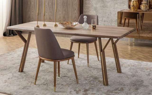 Juego de comedor conjunto 6 sillas + mesa de comedor + aparador + espejo Conjunto comedor diseñador nuevo