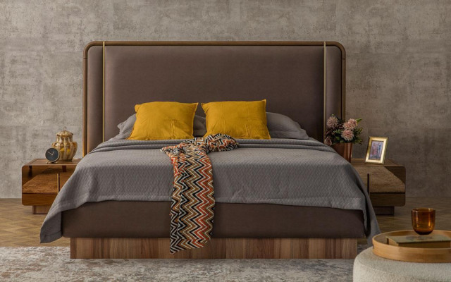 Dormitorio conjunto cama + 2 mesitas de noche + cómoda + espejo muebles de diseño nuevo 5 piezas