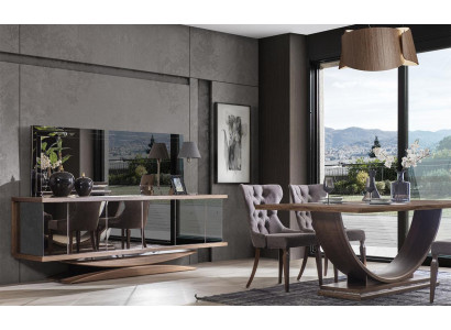 Juego de comedor 6 sillas Mesa aparador Espejo Set Comedor Diseñador Nuevo