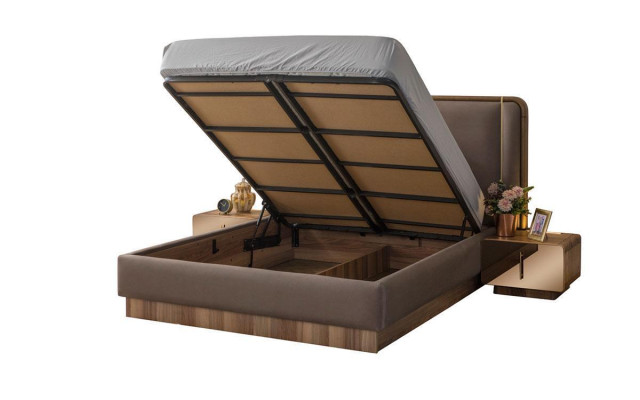 Conjunto moderno de dormitorio cama + 2 mesitas de noche, muebles de diseño, nuevo, 3 piezas.