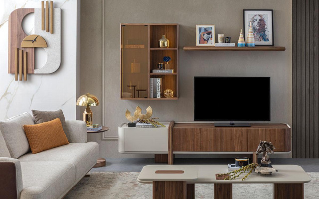 Mueble para salón, diseño de sala de estar, armario de pared, estantería de pared nueva