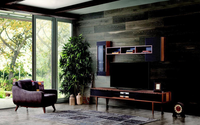 Mueble de salón de lujo con soporte de TV, mueble para TV, muebles de sala, armarios de pared.