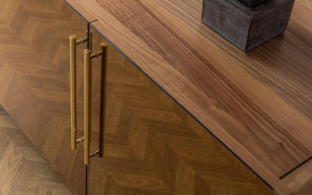 Mueble con 2 espejos conjunto de lujo de aparador de madera moderno.
