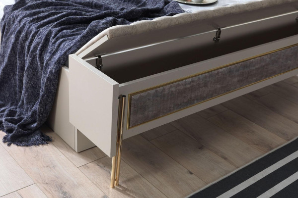 Set de dormitorio Cama 2 mesitas de noche Muebles de madera 3 piezas Diseño moderno Conjuntos Nuevos