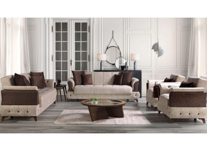 Conjunto de sofá moderno, sillón, sofá textil de lujo completo de lujo 3+2+1+1 asientos.