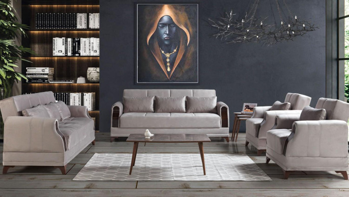 Sofá 3+2+1+1 Asientos Set de muebles de lujo Sofá moderno de 4 piezas Nuevo