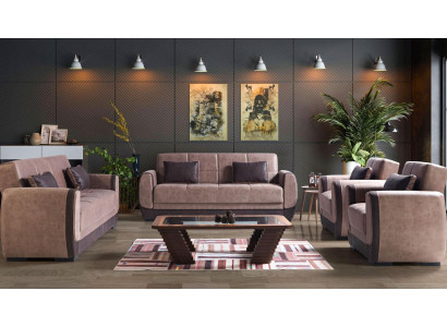 Conjunto moderno de sofá y sillón en textil de lujo completo, lujo, sofás 3+2+1+1 plazas.