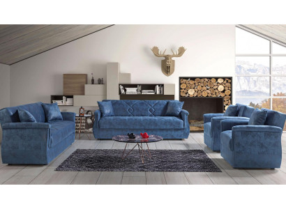 Juego de sofás 3+2+1+1 de madera Sala de estar Sofá de lujo moderno Tela completo EU