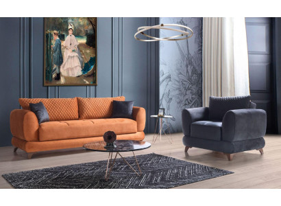 Clásico juego de sofás 3+1 plazas, sofá de 32 plazas, set completo de 2 sillones relax. Nuevo.