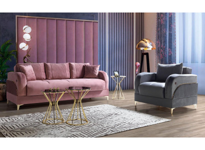 Juego de sofá de 3 + 1 plazas, sillón relax moderno, estilo 2 piezas, muebles de lujo para la sala de estar.