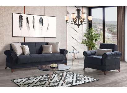 Conjunto de sofás 3+1 plazas Textil Moderno Completo Sillón Sofá de 3 plazas de lujo Relax