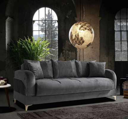 Sofá 3+2+1+1 Asientos Juego de Muebles de Lujo Moderno Gris 4 Piezas