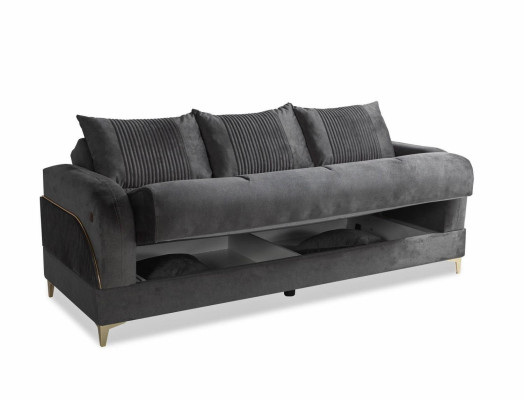 Sofá 3+2+1+1 Asientos Juego de Muebles de Lujo Moderno Gris 4 Piezas