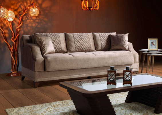Sofá de 3 plazas + 2 plazas + 1 plaza + 1 sillón individual conjunto de sillones modernos, muebles de relajación de lujo color beige.