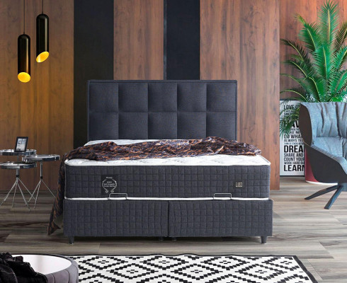 Cama doble de diseño de madera, camas de diseño, muebles de dormitorio, cama boxspring.