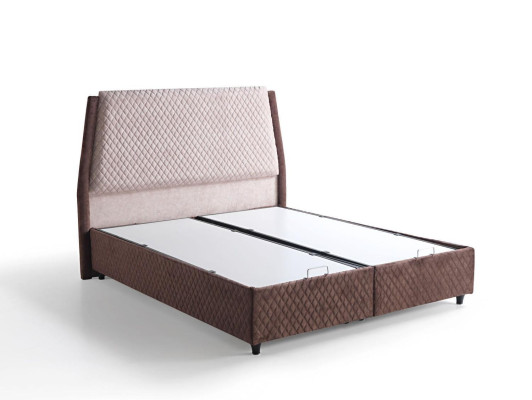 Diseño de cama Camas de lujo Camas tapizadas Muebles de dormitorio Boxspring Marrón