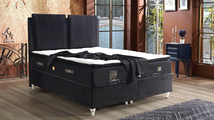 Diseño de cama Camas de lujo Boxspring Acolchado Dormitorio Muebles Moderno Lujo