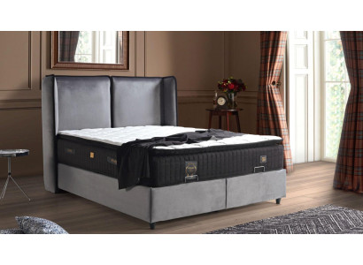 Diseño de cama Camas de lujo Boxspring Tapizado Muebles de dormitorio Nuevos Modernos Plata
