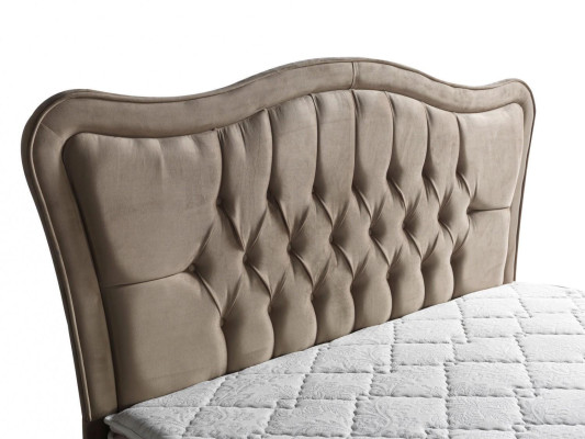 Diseño de cama de lujo beige moderna de 160x200.