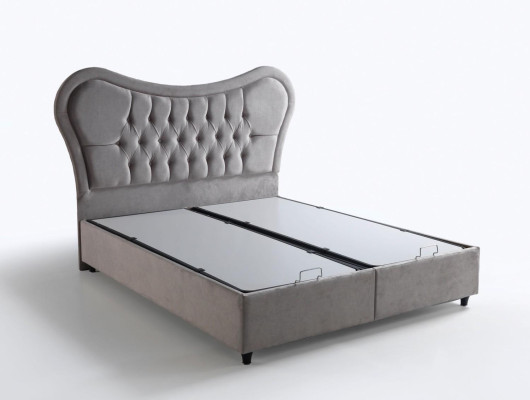 Diseño de cama Lujo beige muebles de dormitorio con tapizado Chesterfield 160x200
