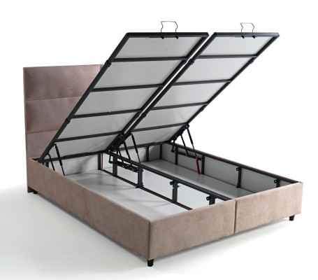 Diseño de cama de lujo en beige para dormitorio, muebles de dormitorios acolchados, camas dobles de 160x200.