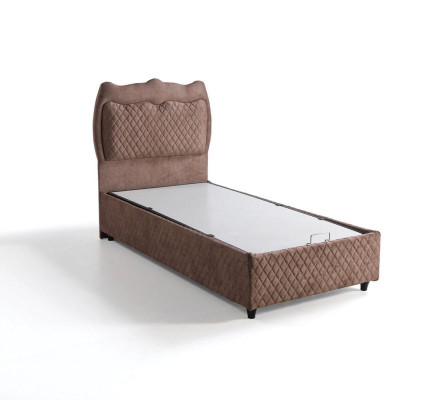 Diseño de cama Camas de lujo Camas tapizadas Muebles de dormitorio Marrón 90x190cm