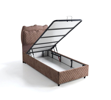 Diseño de cama Camas de lujo Camas tapizadas Muebles de dormitorio Marrón 90x190cm