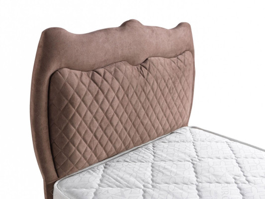Diseño de cama Camas de lujo Camas tapizadas Muebles de dormitorio Marrón 90x190cm