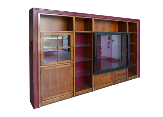 Montaje del armario estantería vitrina vitrinas sala de estar gabinete cristal construcción de madera