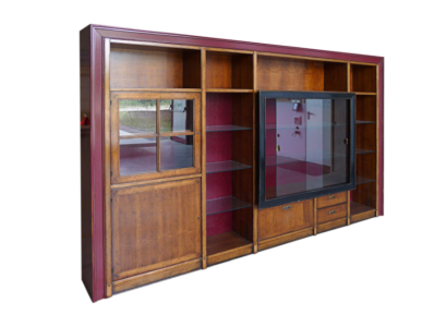 Montaje del armario estantería vitrina vitrinas sala de estar gabinete cristal construcción de madera