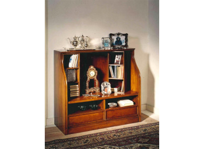 Aparador RTV, bajo tablero de madera marrón para la sala de estar, estanterías, mesas de tocador, soporte de TV.