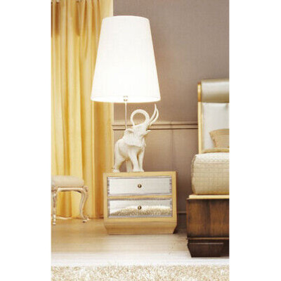 Mesita de noche blanca madera diseño muebles elegantes dormitorio muebles art déco nuevo