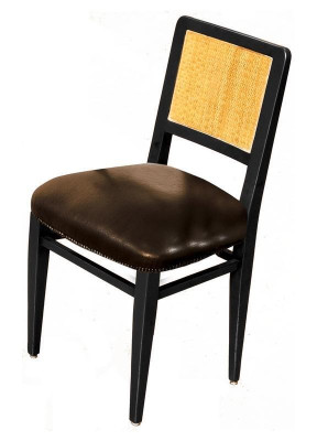 Silla de comedor de lujo, sillas Art déco de cuero diseño de madera silla Muebles italianos.