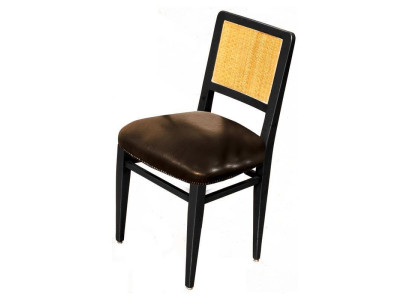 Silla de comedor de lujo, sillas Art déco de cuero diseño de madera silla Muebles italianos.