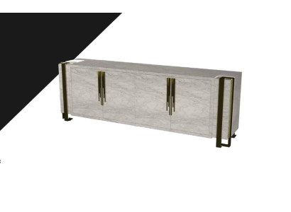 Buffet de lujo de diseño moderno Buffet de salón beige de 230 cm Mueble