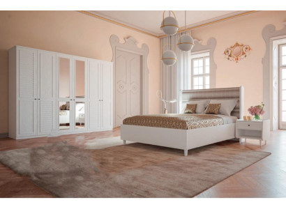 Juego de dormitorio cama 2 mesitas de noche armario 4 piezas diseño de lujo