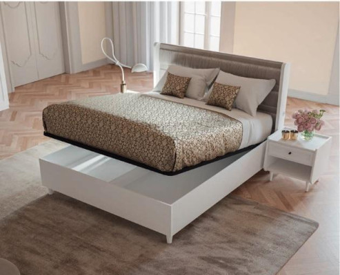 Juego de dormitorio cama 2 mesitas de noche armario 4 piezas diseño de lujo