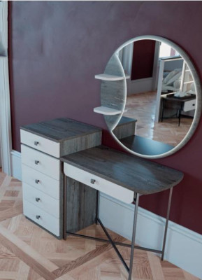 Juego de dormitorio Cama 2 mesitas de noche Tocador Lujo nuevo Conjunto de 4 piezas Diseño